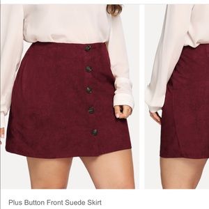 Plus button front suede skirt BRAND NEW